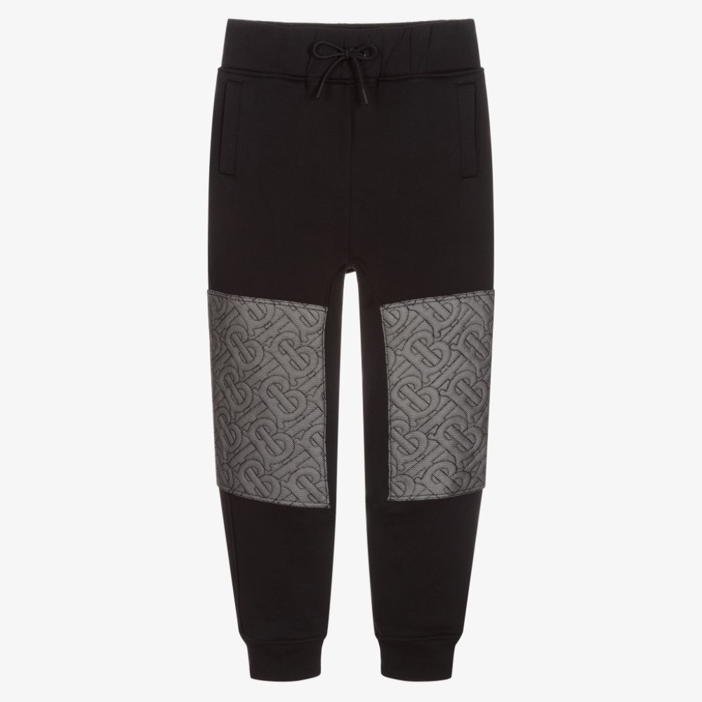 BURBERRY - TEEN BOYS BLACK COTTON JOGGERS - Size 12